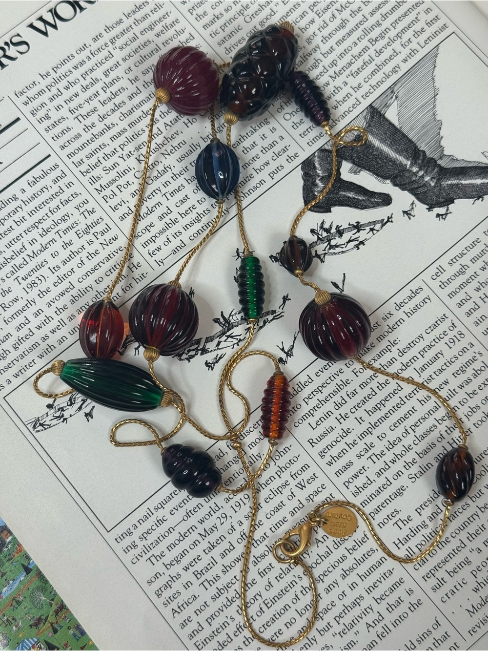 Vintage Anne Klein Couture Glass Necklace